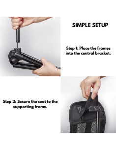 Descanso para pies de camping NIVERCE plegable 30x12cm negro 2