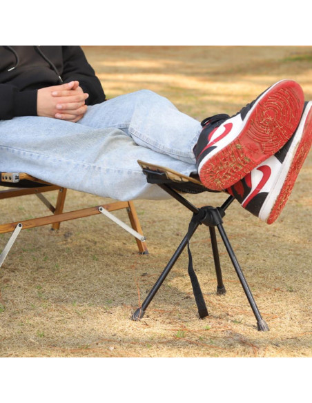 Descanso para pies de camping NIVERCE plegable 30x12cm negro