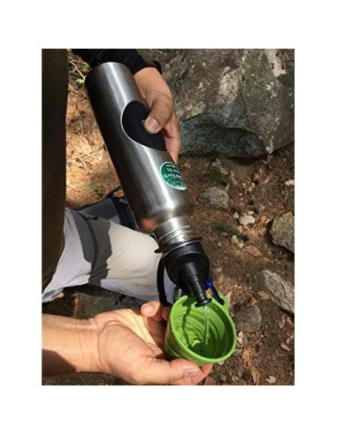 Botella de Agua con Filtro RIPURI POMP 0.8L Acero Inoxidable