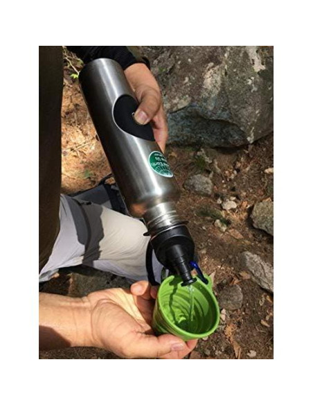 Botella de Agua con Filtro RIPURI POMP 0.8L Acero Inoxidable