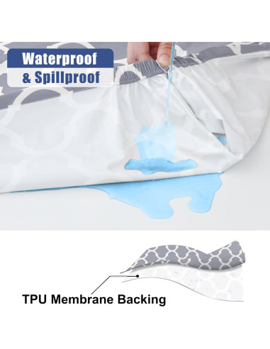 Cubierta de Mesa de Picnic Smiry 3 Piezas Impermeable Gris 183x76 cm