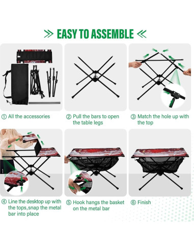 Mesa de Camping Plegable GOODOLD 60x40cm, Ligera y Portátil