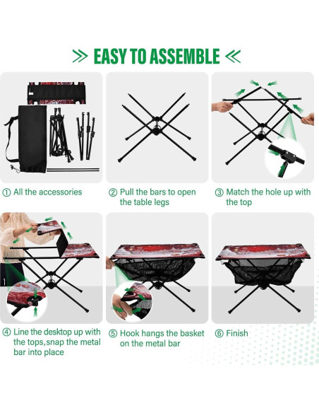 Mesa de Camping Plegable GOODOLD 60x40cm, Ligera y Portátil Mesa de Camping Plegable GOODOLD 60x40cm, Ligera y Portátil
