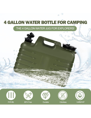 Contenedor de Agua Portátil REDCAMP 15L con Grifo - 2 Pack