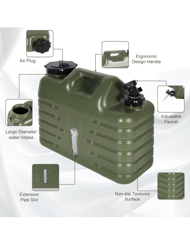 Contenedor de Agua Portátil REDCAMP 15L con Grifo - 2 Pack