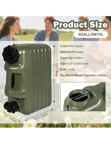 Contenedor de Agua Portátil REDCAMP 15L con Grifo - 2 Pack