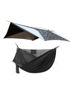 Hamaca de Camping Antimosquitos con Lona Impermeable 289x140 cm