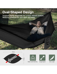 Hamaca de Camping Antimosquitos con Lona Impermeable 289x140 cm 2