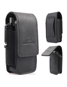 Funda de Cuero Topstache para Multiherramienta EDC Negra