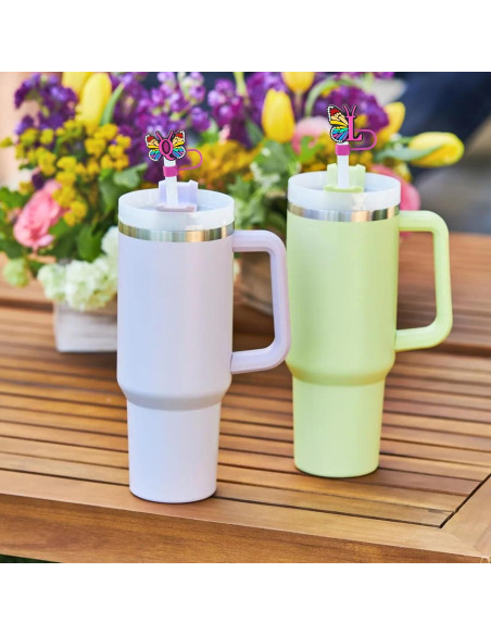 Cubiertas de Pajita de Silicona Acoavo 2 Piezas 10mm Multicolor