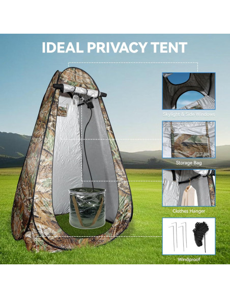 Ducha Portátil SYECCY con Calentador 1500W y Carpa 25L