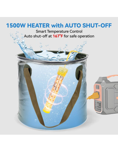 Ducha Portátil SYECCY con Calentador 1500W y Carpa 25L