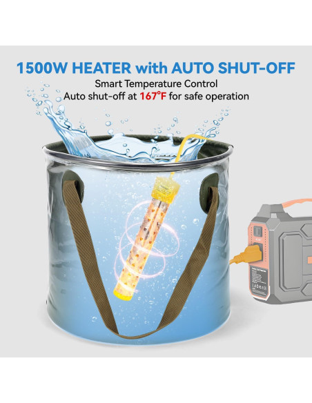 Ducha Portátil SYECCY con Calentador 1500W y Carpa 25L