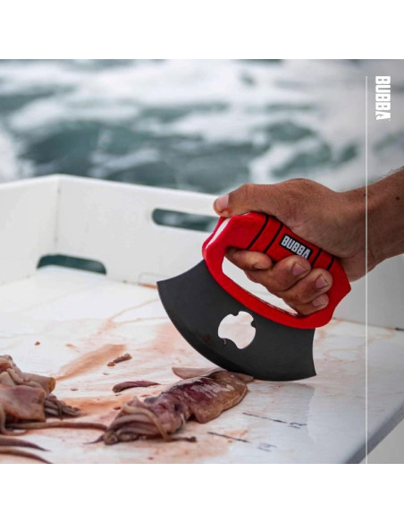 Cuchillo BUBBA ULU con mango antideslizante y funda roja Cuchillo BUBBA ULU con mango antideslizante y funda roja