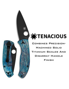 Cuchillo de bolsillo Spyderco Tenacious D2 8.4 cm Titanio EDC 2