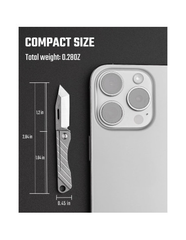 Cuchillo de bolsillo KeyUnity KK14 de titanio EDC 7.21 cm