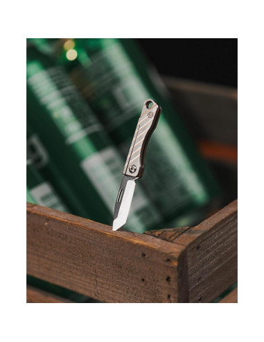 Cuchillo de bolsillo KeyUnity KK14 de titanio EDC 7.21 cm