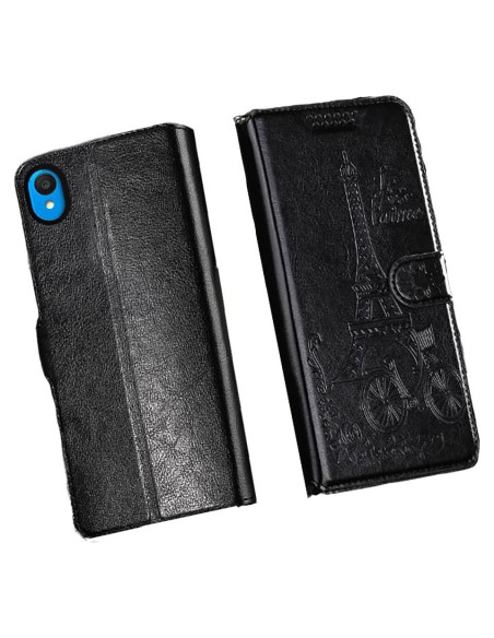 Funda Cartera Plegable Shitomua para Alcatel 1 - Negro Torre Funda Cartera Plegable Shitomua para Alcatel 1 - Negro Torre