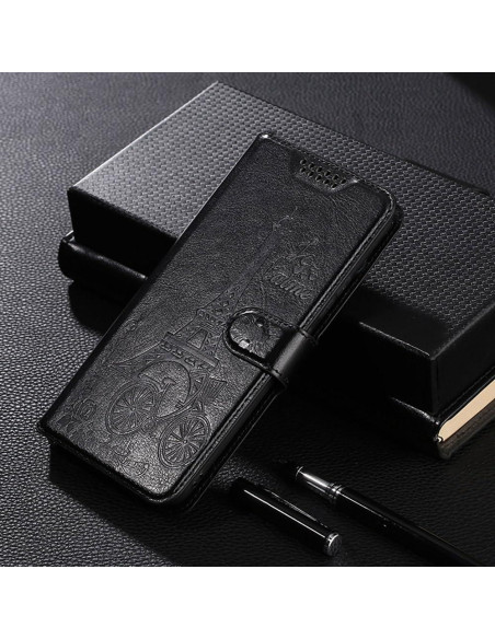 Funda Cartera Plegable Shitomua para Alcatel 1 - Negro Torre Funda Cartera Plegable Shitomua para Alcatel 1 - Negro Torre