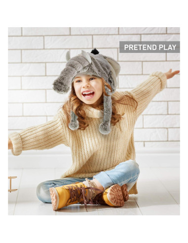 Sombrero de Peluche Elefante Gris DolliBu - Talla Única