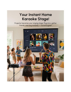 Proyector 4K CWEUG A9T Karaoke 1800 ANSI Pantalla 100" 2