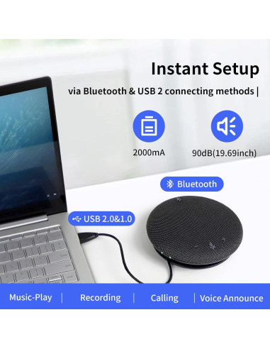Altavoz y Micrófono de Conferencia DAIPU CLEAR10 Bluetooth 10m