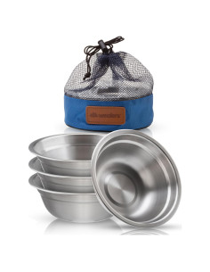 Juego de Cuencos de Acero Inoxidable Wealers 4 Piezas 15.24 cm