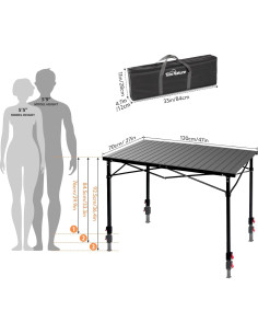 Mesa de Camping Plegable Join Nature 2-6 Personas 76-92 cm 2