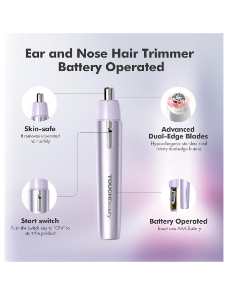Recortador de Vello Nasal TOUCHBeauty para Mujeres Mini Indoloro Recortador de Vello Nasal TOUCHBeauty para Mujeres Mini Indoloro