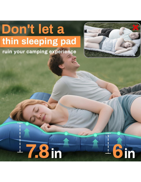 Colchón Inflable Doble Oramoose 15 cm con Almohada y Bomba