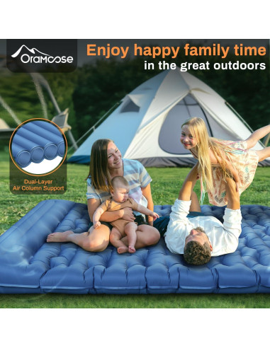 Colchón Inflable Doble Oramoose 15 cm con Almohada y Bomba