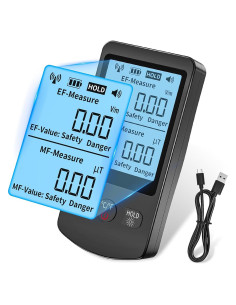 Medidor EMF Color Tree LCD Recargable 3-en-1 Portátil