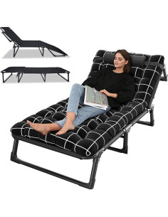 Cama de Camping Plegable Toilmua 190x75cm 200kg Ajustable 2