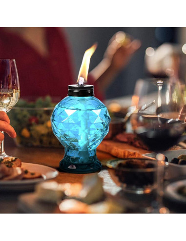 Tewei 4 Antorchas de Vidrio para Exterior con Mecha de Citronela