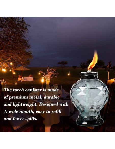 Tewei 4 Antorchas de Vidrio para Exterior con Mecha de Citronela