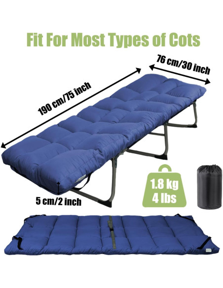 Almohadilla de Colchón para Cama de Campamento Tuphen 190.5x76.2cm