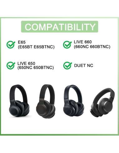 Almohadillas de Repuesto Hopopower para JBL Live 650/660 y E65