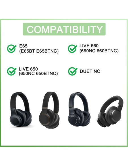 Almohadillas de Repuesto Hopopower para JBL Live 650/660 y E65