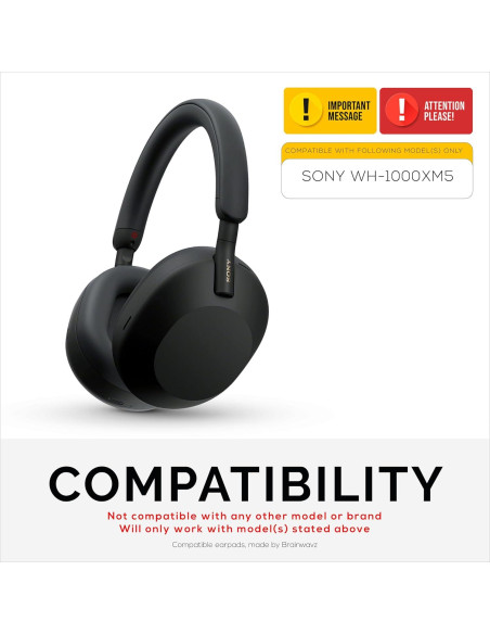 Almohadillas de Reemplazo Brainwavz para Sony WH-1000XM5 - Cuero Vegano