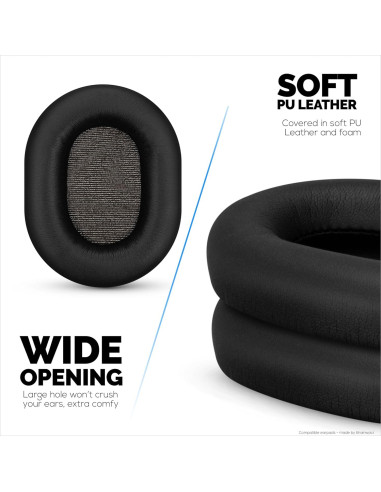 Almohadillas de Reemplazo Brainwavz para Sony WH-1000XM5 - Cuero Vegano