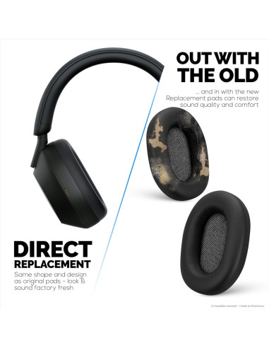 Almohadillas de Reemplazo Brainwavz para Sony WH-1000XM5 - Cuero Vegano