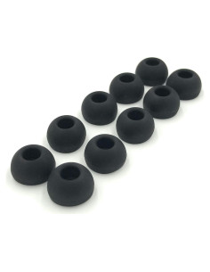 10 Pares Tapones de Silicona Grandes Negras para Auriculares