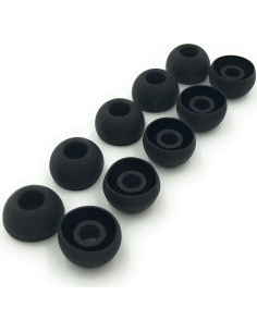 10 Pares Tapones de Silicona Grandes Negras para Auriculares 2