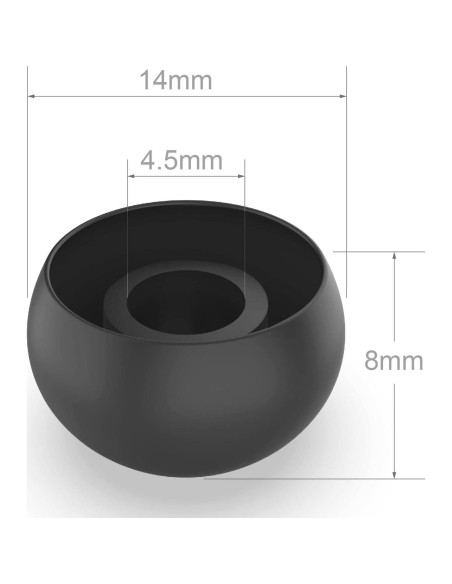 10 Pares Tapones de Silicona Grandes Negras para Auriculares