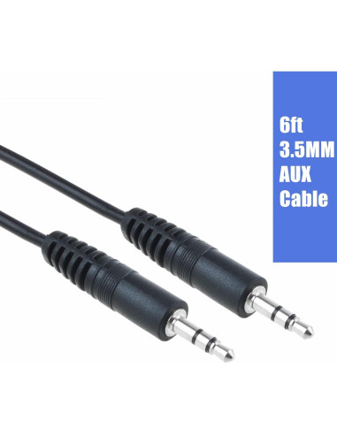 Cable de Audio AUX 1.83m CJP-Geek 3.5mm Negro para Auriculares