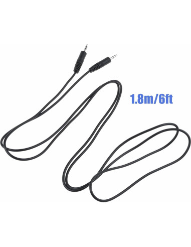 Cable de Audio AUX 1.83m CJP-Geek 3.5mm Negro para Auriculares