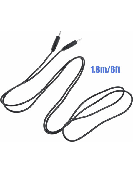 Cable de Audio AUX 1.83m CJP-Geek 3.5mm Negro para Auriculares
