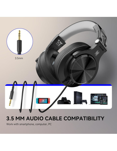 Auriculares OneOdio A71D con Cable para Estudio y DJ - Negro