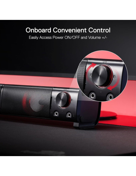 Altavoces Redragon GS550 2.0 Canales USB con LED Rojo