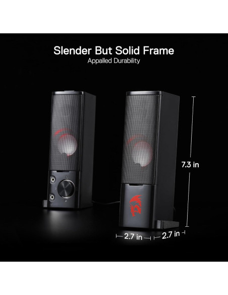 Altavoces Redragon GS550 2.0 Canales USB con LED Rojo